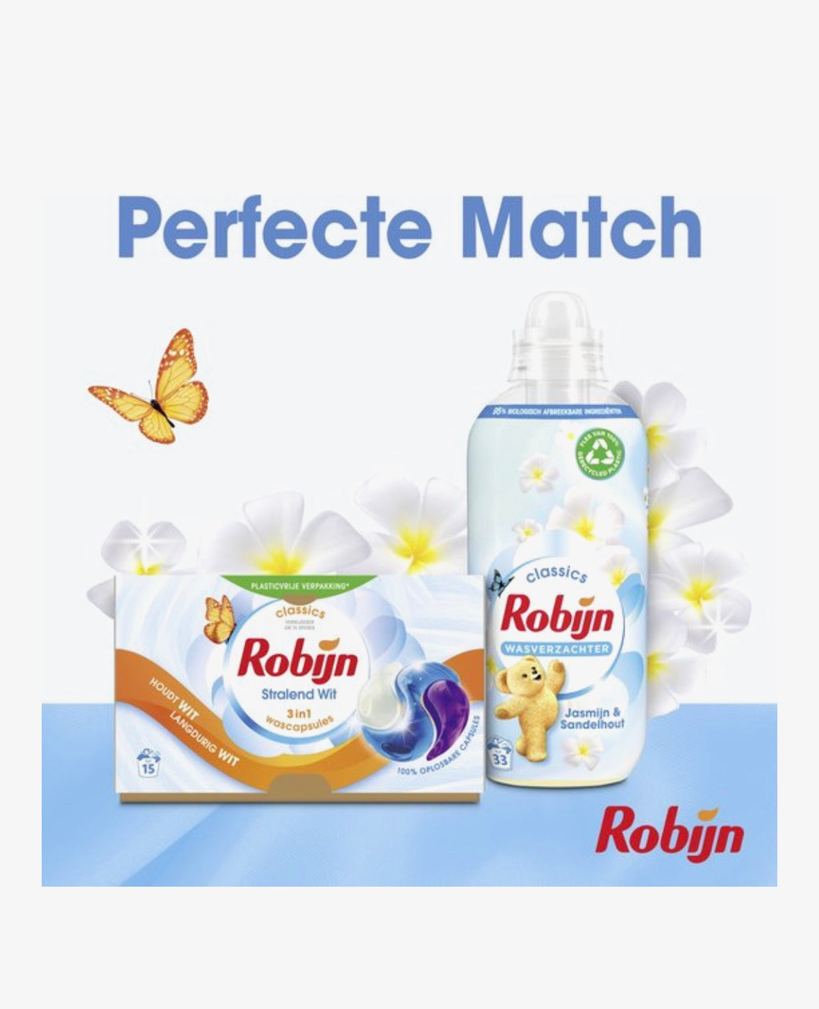 Robijn Classics Stralend Wit 3in1 Wascapsules 317 g 60 Wasbeurten