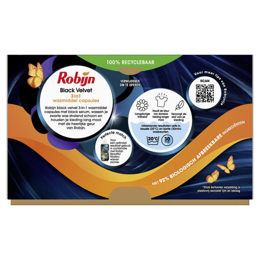 Robijn Classics Black Velvet 3in1 Wascapsules 317 g 15 Wasbeurten