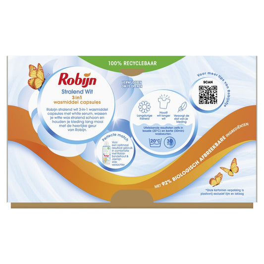 Robijn Classics Stralend Wit 3in1 Wascapsules 317 g 15 Wasbeurten