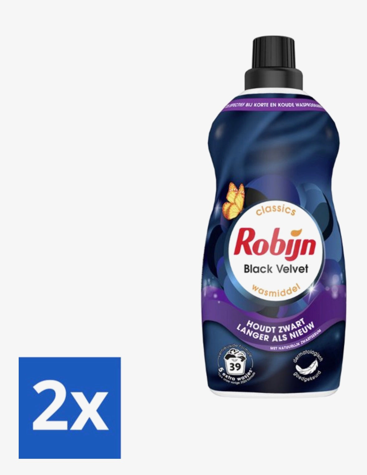 Robijn Klein & Krachtig Classics
Vloeibaar Wasmiddel - Black Velvet -
Voordeelverpakking - 2 x 39 Wasbeurten