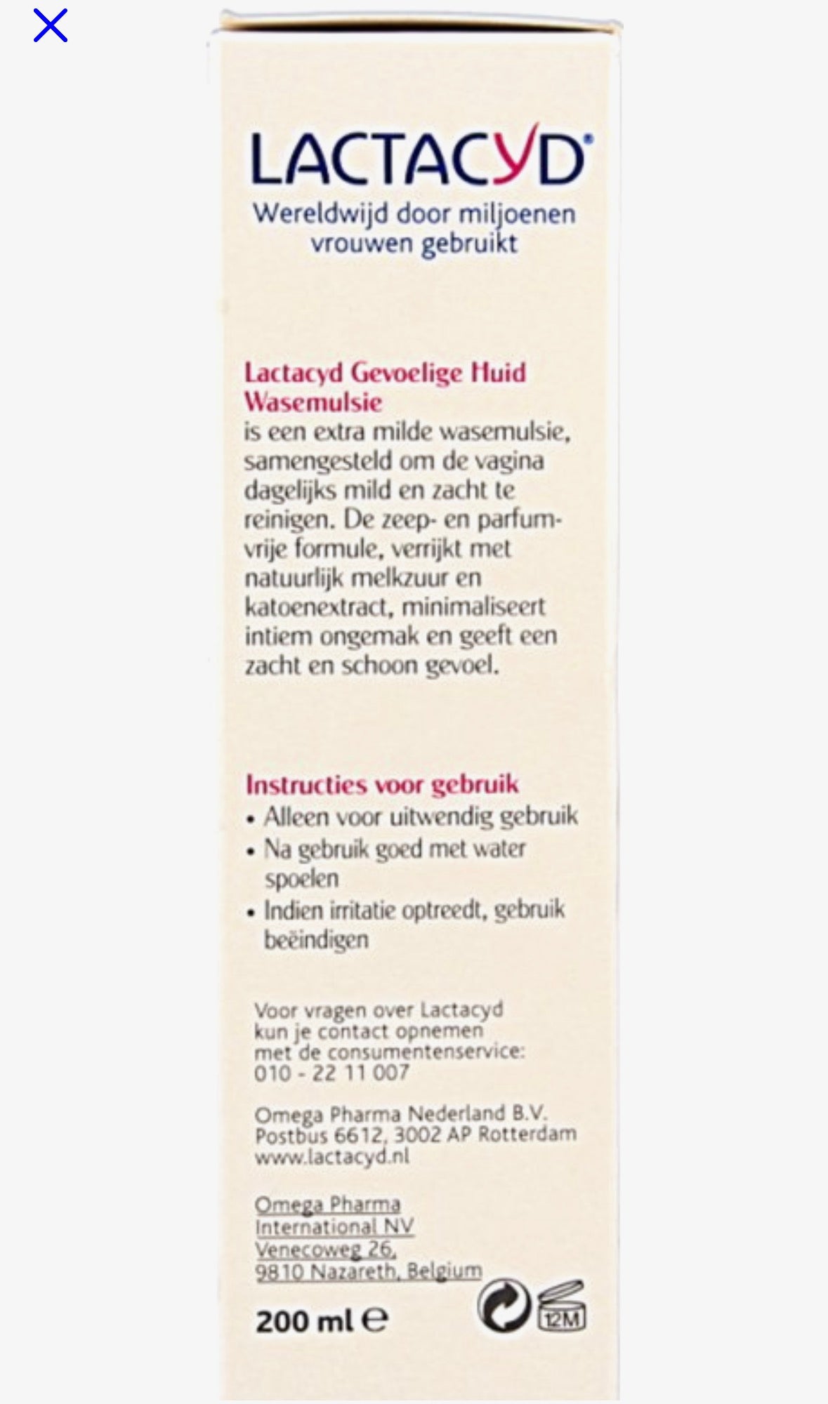 LACTACYD Retail Sensitive 200ml NL