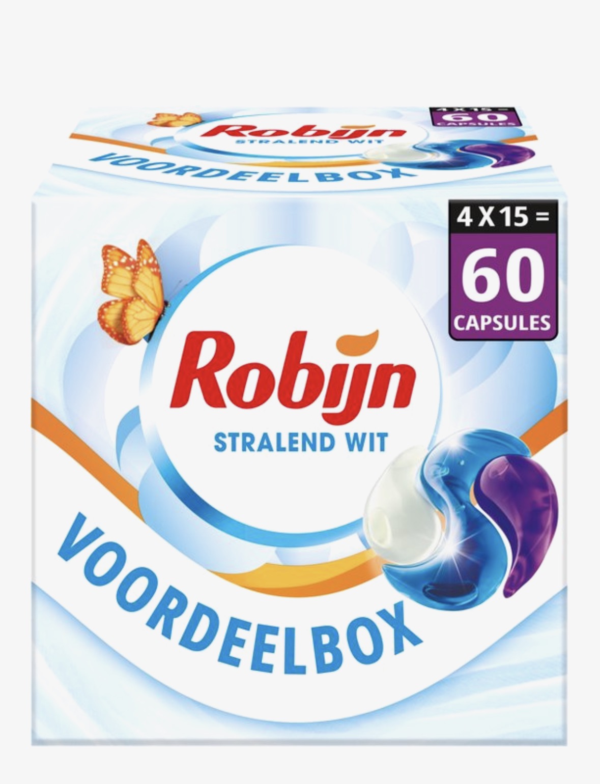 Robijn Classics Stralend Wit 3in1 Wascapsules 317 g 60 Wasbeurten