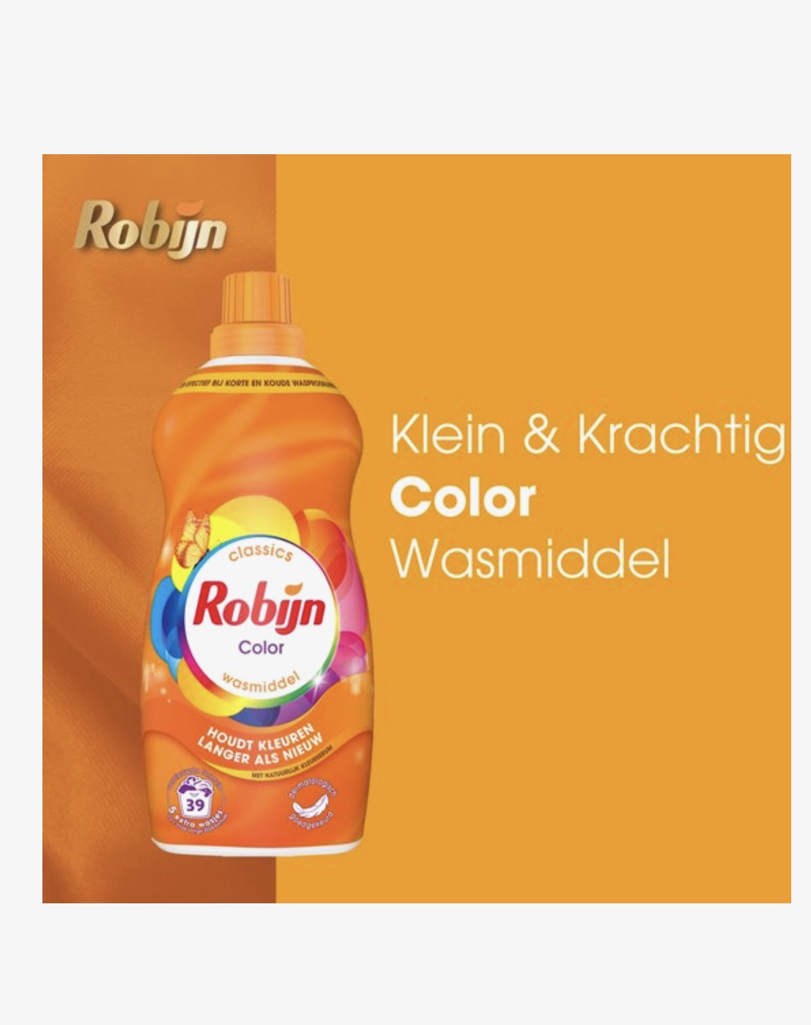 Robijn Klein & Krachtig Classics

Vloeibaar Wasmiddel - Color -

Voordeelverpakking - 2 x 39 Wasbeurten