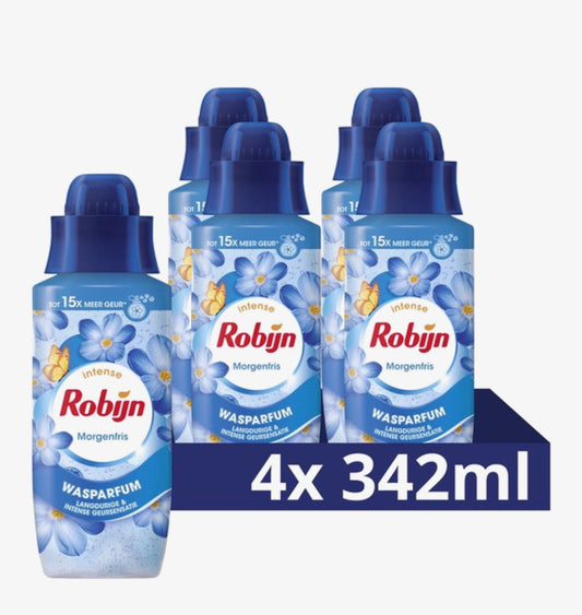 Robijn Intense Wasparfum - Morgenfris - geeft je kleding een langdurige, intense geur - 4 x 342 ml